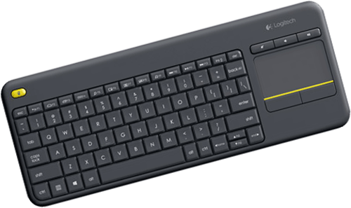 foto van draadloos toetsenbord met muispad