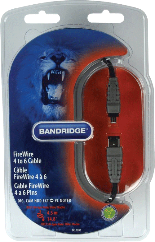 foto van Firewirekabel 4p > 6p - 4.5m