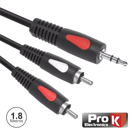 foto van Audiokabel 1.8m 3.5mm > 3xRCA
