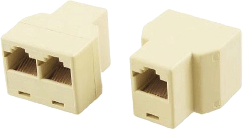 foto van NETWERK Splitter - 1 naar 2 RJ45 - beige