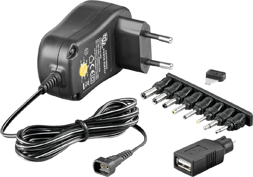 foto van 3V-12V Voeding - 12W/1A - 8 adapterstek
