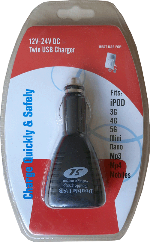 foto van Autolader 12v-24v > 2xUSB 5v