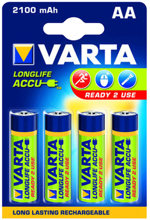 foto van VARTA - batterijen - AA 2100mAh NiMH, 4 stuks